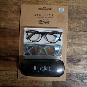 Set Of 2 Womens Rae Dunn Blue Blue Light Non Prescription Glasses